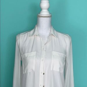 H&M White Hi-Lo Button Down Shirt